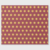Star Pattern Trending Colors Maroon Gold Geschenkpapier (Flach)