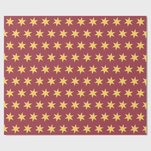 Star Pattern Trending Colors Maroon Gold Geschenkpapier (Flach)