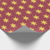 Star Pattern Trending Colors Maroon Gold Geschenkpapier (Ecke)