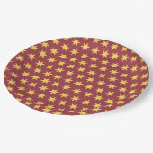 Star Pattern Trending Colors Maroon Gold Pappteller (Schrägansicht)