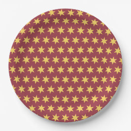Star Pattern Trending Colors Maroon Gold Pappteller