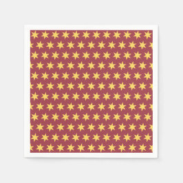Star Pattern Trending Colors Maroon Gold Serviette