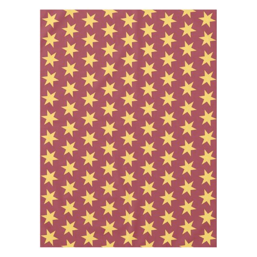 Star Pattern Trending Colors Maroon Gold Tischdecke (Vorderseite)