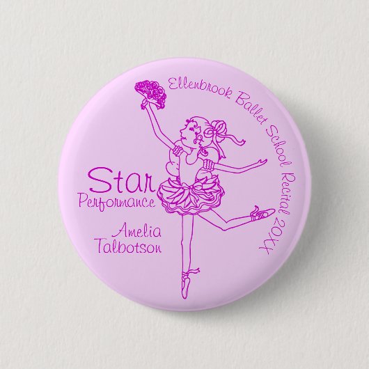 Star Performance Ballerina lila Kontur Award Button (Vorderseite)