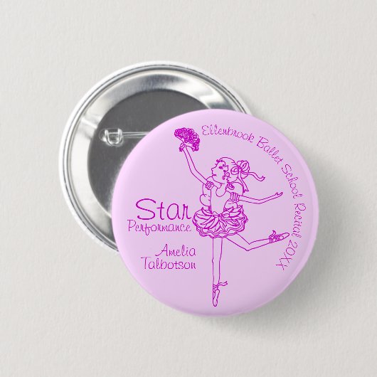 Star Performance Ballerina lila Kontur Award Button (Vorne & Hinten)