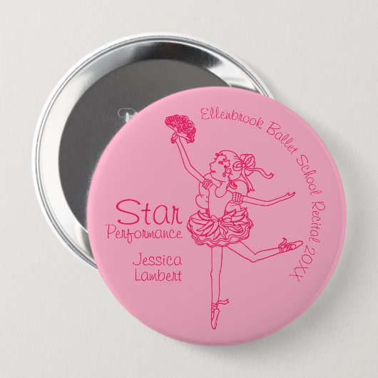 Star Performance Ballerina Rosa Kontur Award Button (Vorne & Hinten)