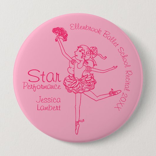 Star Performance Ballerina Rosa Kontur Award Button (Vorderseite)