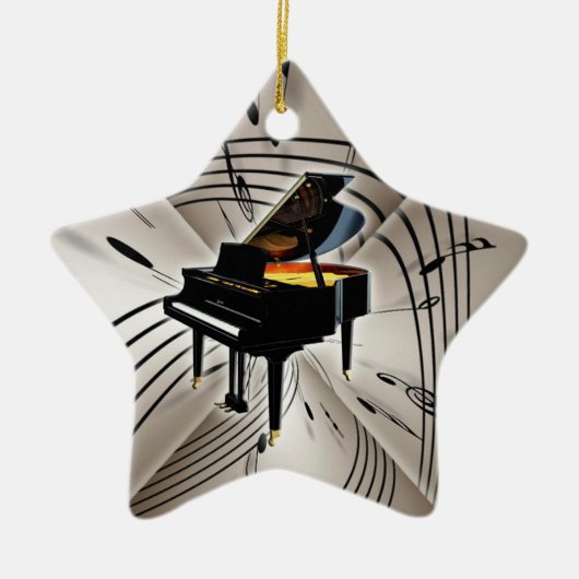 Star Piano Weihnachtsfeier Weihnachten Weihnachten Keramikornament (Vorne)