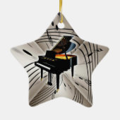 Star Piano Weihnachtsfeier Weihnachten Weihnachten Keramikornament (Hinten)