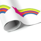 Star Pink farbenfrohe Regenbogenmädchen Geschenkpapier (Rolleneckpunkt)