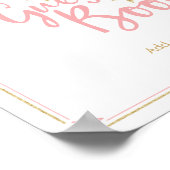 Star Pink Gold Glitzer Baby Showbuchsignatur Poster (Ecke)