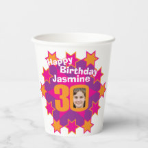 Star pink goldgelb 30. Geburtstag zwei Fotos