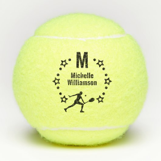 Star Player Mit Monogramm Tennisbälle (Vorderseite)
