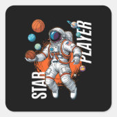 Star Player - Space Basketball Vibes Baby Bib Quadratischer Aufkleber (Vorderseite)