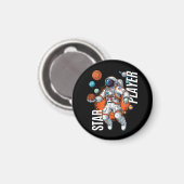 Star Player - Space Basketball Vibes Magnet (Vorderseite/Rückseite)