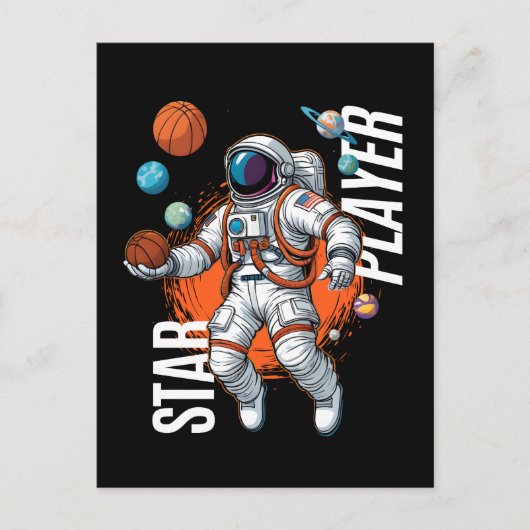Star Player - Space Basketball Vibes Postkarte (Vorderseite)