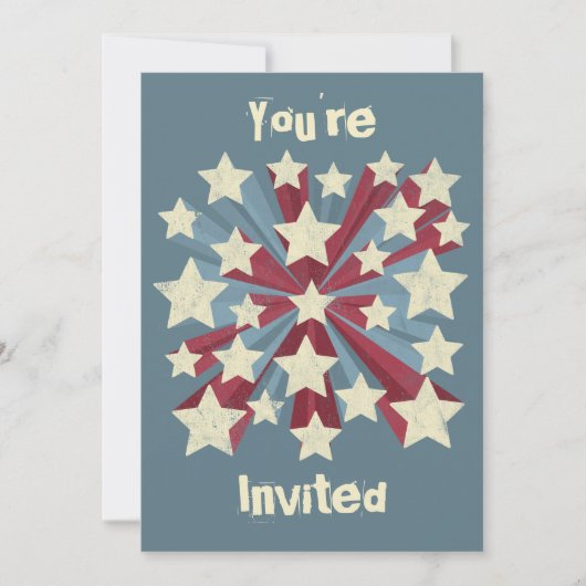 Star Pop Custom Einladung (Vorderseite)