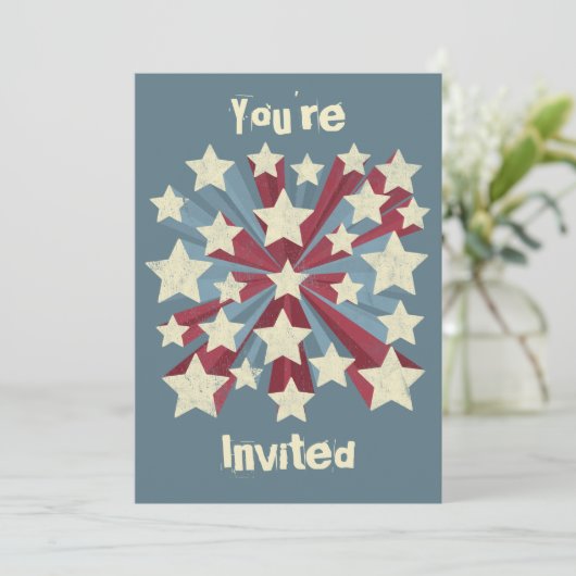 Star Pop Custom Einladung (Stehend Vorderseite)