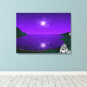 "Star Port" - Star Cluster über Alien Landscape Leinwanddruck (Insitu (Holzboden))