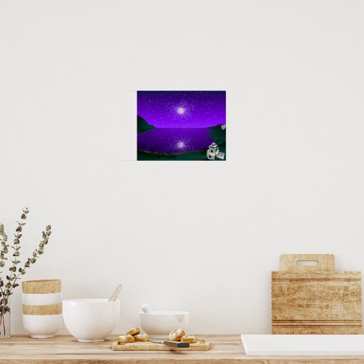 "Star Port" - Star Cluster über Alien Landscape Poster (Küche)
