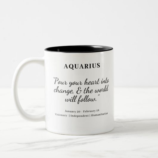 Star Power: Aquarius Astrologie Tasse (Links)