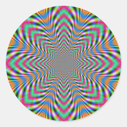 Star Psychedelic Round Sticker (Vorderseite)