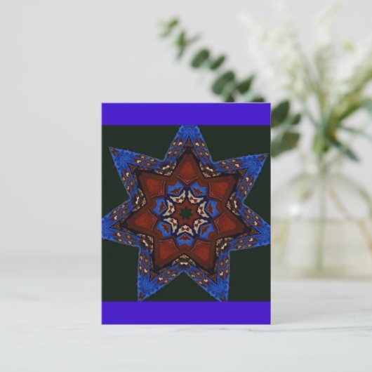 Star Quilt Postkarte (Stehend Vorderseite)