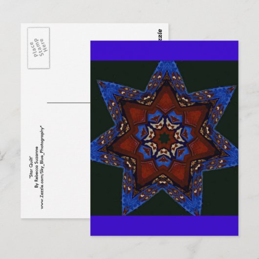 Star Quilt Postkarte (Vorne/Hinten)