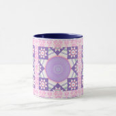 Star Quilt Square Pink Art Tassen Cup (Zentrum)