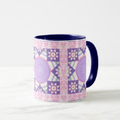 Star Quilt Square Pink Art Tassen Cup (VorderseiteRechts)