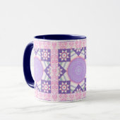 Star Quilt Square Pink Art Tassen Cup (Vorderseite Links)
