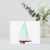 Star Racing Sailboat on-Design Olympia-Klasse Postkarte (Stehend Vorderseite)