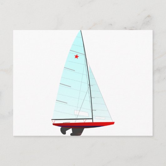Star Racing Sailboat on-Design Olympia-Klasse Postkarte (Vorderseite)