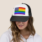 Star Rainbow American Flag Truckerkappe (Beispiel)