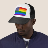 Star Rainbow American Flag Truckerkappe (Beispiel)