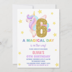 Star Rainbow Unicorn Geburtstagseinladungen Fly Einladung