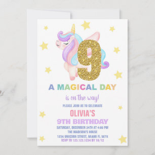 Star Rainbow Unicorn Geburtstagseinladungen Fly Einladung