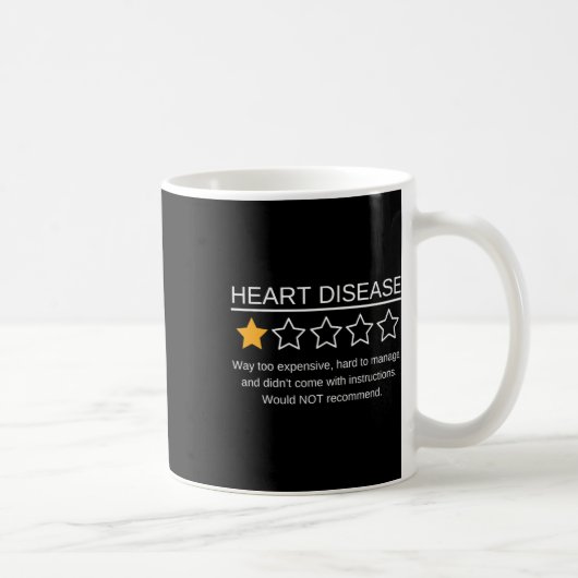 Star Rating Heart Attack Funny Heart Disease Aware Kaffeetasse (Rechts)