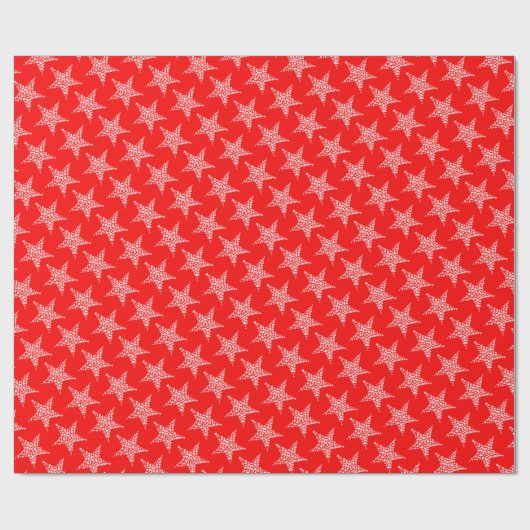 Star Red Wrapping Papier Geschenkpapier (Flach)