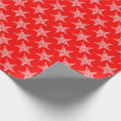 Star Red Wrapping Papier Geschenkpapier (Ecke)