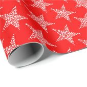 Star Red Wrapping Papier Geschenkpapier (Rolleneckpunkt)
