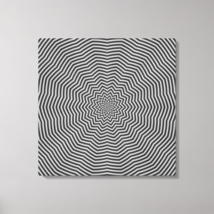 Star Ripples in Schwarz und Weiß Leinwanddruck