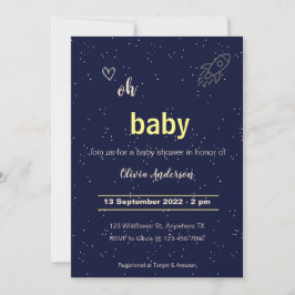 Star Rocket Out of the World Baby Shower Einladung