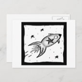 Star Rocketship - und Postkarte (Vorne/Hinten)