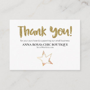 *~* STAR Rosa - Logo DANKEN SIE QR AP8 Bewertung Begleitkarte