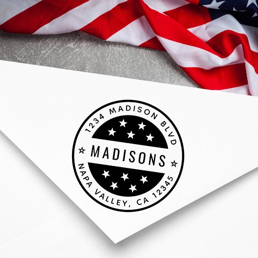 Star Round-Rücksendeadresse Permastempel