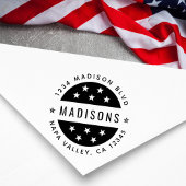 Star Round Script-Rücksendeadresse Gummistempel