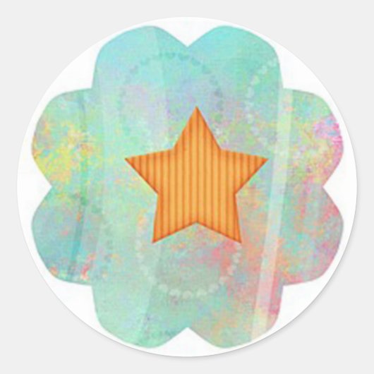 Star Runder Aufkleber (Vorderseite)