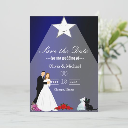 Star Save The Date (Stehend Vorderseite)