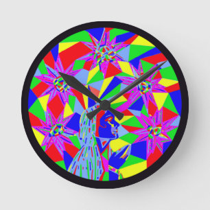 Star Seeker Runde Wanduhr